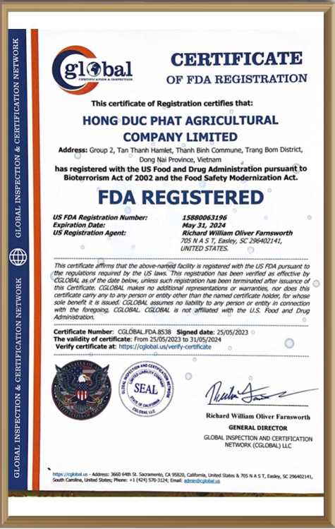 HONG DUC PHAT AGRICULTURAL PRODUCTS COMPANY LIMITED